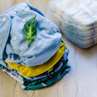 Stack,Of,Reusable,Nappies.,Ecological,Trend,For,Baby,Care.,Washable